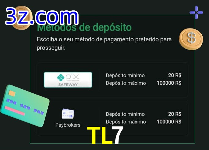 O cassino TL7 oferece uma grande variedade de métodos de pagamento